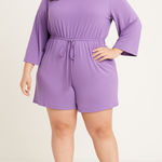 Eloquii New!  long bell sleeve purple romper, size‎ 18/20 Photo 0