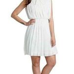 Modcloth  Dress White Shimmer Pleat Vtg Inspired Chiffon Romantic Mini Large New Photo 0