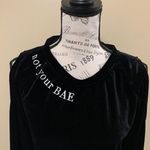 Material Girl Black Velour Cold Shoulder Top Photo 7