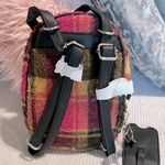 Pink Sherpa Plaid Crossbody Purse Multi section Backpack Womens Girls Travel Bag Photo 7