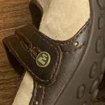 Merrells Mary Jane slip on.  8.5 dark taupe tan  suede upper w/ leather accents Photo 6