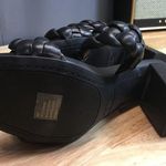 MIA  Maine Womens 8 Black Leather Double Braided Slip-On Block Heel Dress Sandals Photo 4