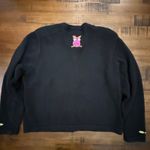 Vintage Jack B Quick Black Embroidered Owl Cardigan Sweater Women's XL Photo 3