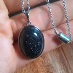 Blue Sandstone Stainless Steel Pendant Necklace Photo 8
