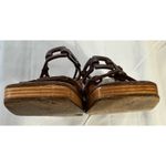 Vintage Stephane Kelian Brown Leather And Wood Platform Wedge Sandals Sz 9.5 Photo 10