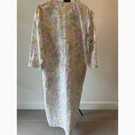 Vintage House Dress Robe Housecoat Pastel Floral Zip Leisure Life Size Medium White Photo 6