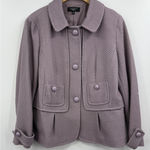 Talbots  Woman 12W Purple Textured Knit Blazer Jacket Button Front Career Photo 0