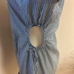 Liberty Love Blue and White Striped Tunic Dress with cutouts Photo 4
