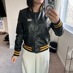 Leather jacket with fancy skull. XS/S Black Photo 7