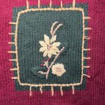 Bonworth VTG 90s Embroidered Mushrooms Florals Red Sweater Women's L Woodland Photo 3