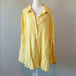 The Limited  Linen Blend Casual Button Down Shirt Yellow Size 3X NWT *Flaw Photo 1
