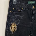 Ralph Lauren Lauren vintsge Y2K straight leg scroll embroidered mom jeans sz 6 Photo 4