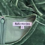 Reformation NWOT  Merel Velvet Midi Dress In Green Velvet Size M Photo 8