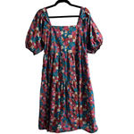 Lola May Plus Tiered Retro Vintage Floral Puff Sleeve Tiered Midi Flare Dress Red Size 18 Photo 1