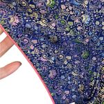 Qipao Cheongsam Zansae Silk Embroidered Floral Navy Dress midi dress Blue Size L Photo 5