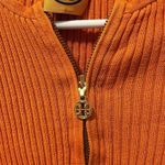 Tory Burch Orange Cropped Ribbed Sweater Photo 4