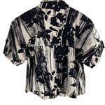 St. John  14 Short Sleeve Shirt Jacket Black White‎ Abstract Floral Art To Wear Photo 1