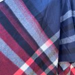 Kollie More Women's Boucle Wrap Shawl Navy Blue Red Plaid Soft Fringe One Size Size undefined Photo 7