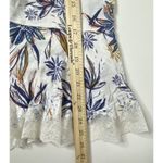 Free People  Bell Flower Ivory Blue Lace Double V Boho Lightweight Tunic Tank XS Photo 6