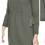 Athleta Studio Cinch Dress Green Mini Sweatshirt Dress Tie Waist Size Small Photo 0