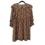 Ba&sh Sandra Ruffled Georgette Mini Dress In Brown Carbone Sz Medium Photo 5