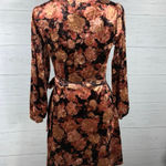 Coco + Jaimeson Surplice V-Neck 3/4 Sleeve Floral Velvet Faux-Wrap Minidress S Photo 4