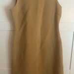 Kenar  95% wool mockneck tan dress vintage size 10 holiday winter minimalist Photo 0