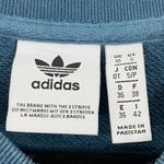 Adidas  Women's Trefoil Sweatshirt Size S Blue Crewneck‎ Graphic Logo Pullover Photo 3