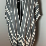Loft Ann Taylor Stripe Short Sleeve Open Front Cardigan Sweater Shawl Size M/L Photo 0