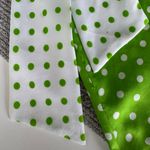 Vintage 1960s Handmade Lime Green White Polka Dot Column Maxi Dress and Scarf Photo 12