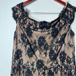 Tadashi Shoji  Black Lace & Nude Off The Shoulder Long Evening Gown Sz. 16 Photo 2