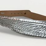 Vintage Charles Jourdan Belt Women's Silver Tone Metallic Leather Made France M Gray Photo 0