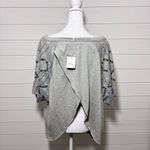 Free People Shine Me Out Top Embellished Sleeve Pullover Open Back Large L NEW Photo 8