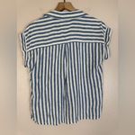 Rails  Whitney Short Sleeve Button Down Shirt in Blue Echo Stripe size Small Photo 10