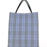 Burberry  Blue Tartan Nylon Tote Photo 1