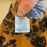 Adrienne Vittadini  Gold, Mustard, Yellow- Black Flowers Blouse‎ & Scarf Neck Photo 11