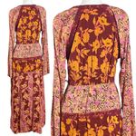 Free People  Bohemian Retro 70s Gypsy Fall Floral Tilda Maxi Dress Medium NEW Photo 10