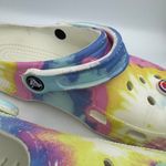 Crocs  Classic Tie Dye Clog Women’s 8 Men’s 6 Multicolor Virgo Peace Charms Photo 6