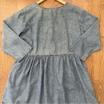 Vintage 90s Denim Chambray Long Sleeve Babydoll Dress Medium Blue Size Medium Photo 4