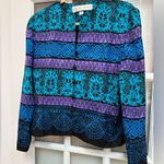 Vintage Lillie Rubin 100% Silk Art To Wear 80’s Blazer Jacket Size 8 Medium M Purple Photo 1