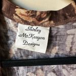 Vintage Tropical Open Front Duster Womens 90s Palm Leaf Print Hawaiian Floral Size L Photo 1