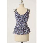 Anthropologie Edme & Esyllte Vittorio Epaulette Beaded Silk Blouse Size 0 Top Photo 1