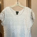 Shannon Ford White Flutter Sleeve Lace Blouse 2x Photo 1