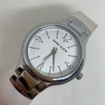 Anne Klein women silver tone watch 30mm white dial bracelet size 6.5” running Photo 1