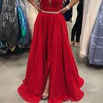 Faviana Red Strapless Prom Dress Photo 0
