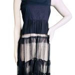 Anthropologie Maeve Black Sheer Overlay Tierred Tulle Dress Large NWT Photo 4