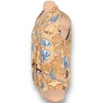 Vintage 90s North Crest Shirt Tan Sleeveless African Map Animal Print Plus 2X Photo 3