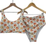 Current Tyed 2 Piece Swimsuit Bikini High Waisted Peaches Print White Womens XL Photo 1