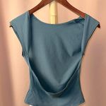 Blue Sleeveless Backless Tank Top Size M Photo 0