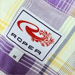 Purple plaid roper long sleeve button front cotton country cowboy shirt med Photo 4